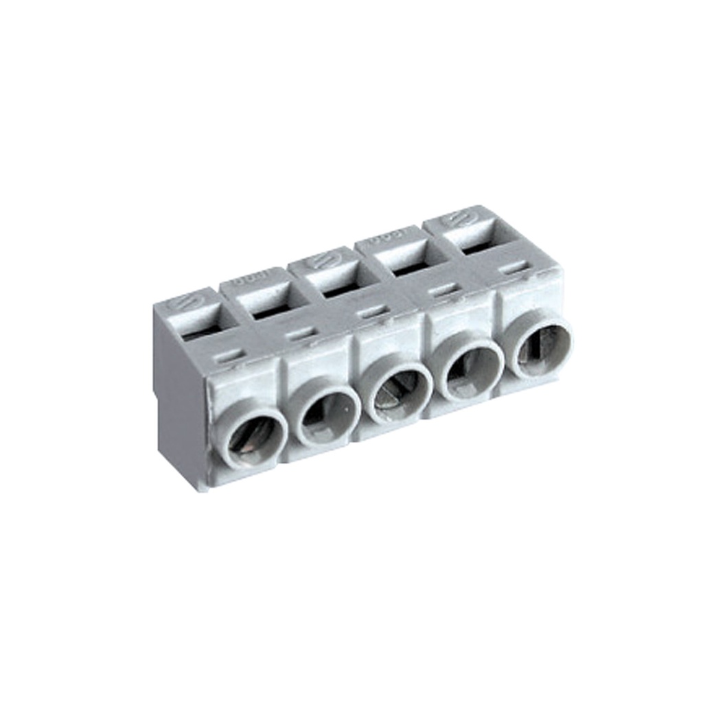 5mm Pitch divisible fixed Printed Circuit Board (PCB) terminal block, vertical screw clamp wire entry, 14 position