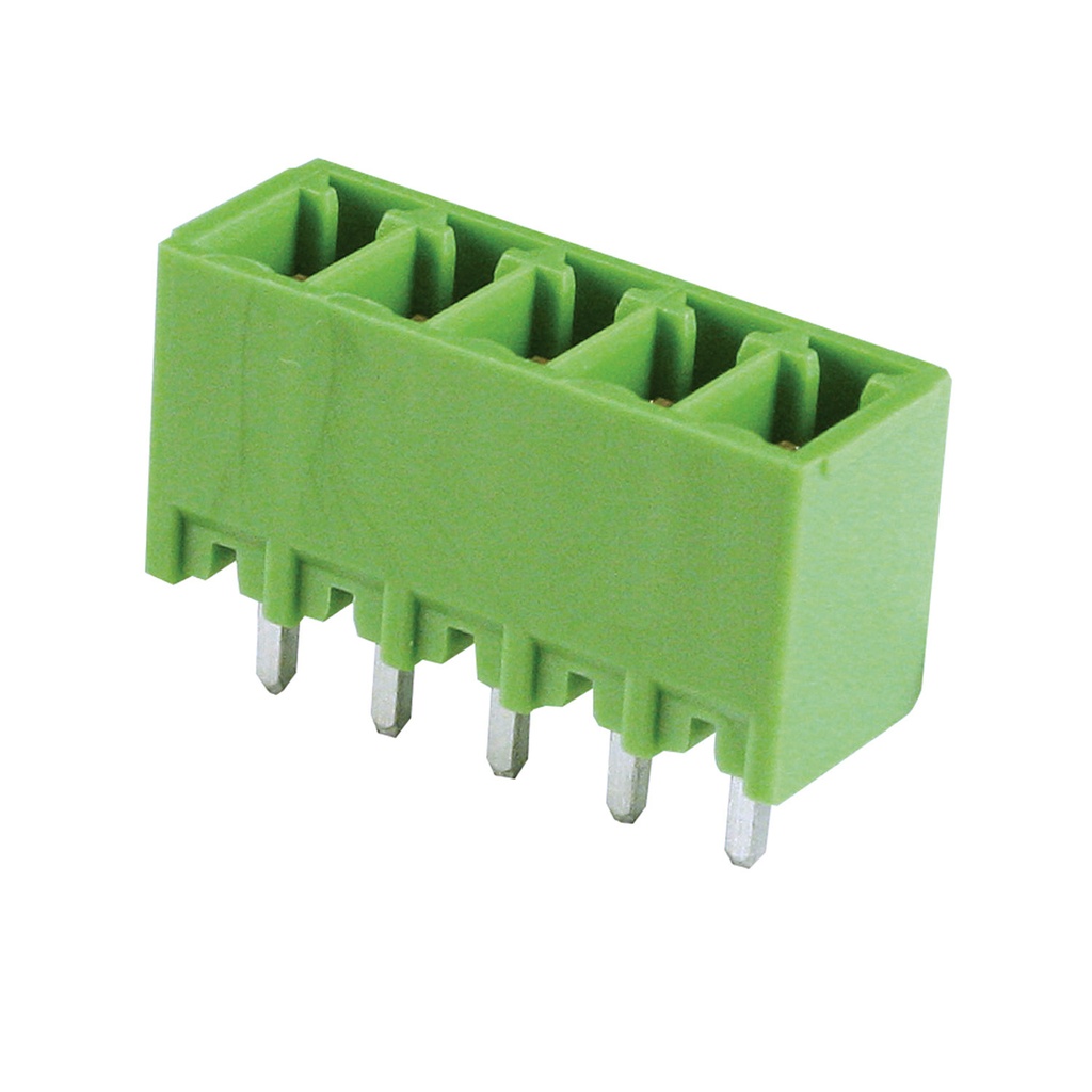 10 Position PCB Terminal Block Header, 3.5mm pitch, Vertical, Green Housing, For Use With 3.5mm High Density Pluggable Terminal Blocks