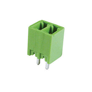 2 Position PCB Terminal Block Header, 3.5mm pitch, Vertical, Green Housing, For Use With 3.5mm High Density Pluggable Terminal Blocks