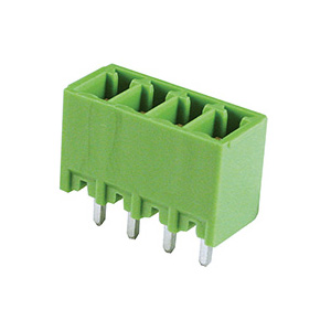 4 Position PCB Terminal Block Header, 3.5mm pitch, Vertical, Green Housing, For Use With 3.5mm High Density Pluggable Terminal Blocks