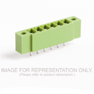 10 Position PCB Terminal Block Header, Threaded Flange, 3.81mm Pitch, Vertical, Green Housing, For 3.81mm Terminal Block Connectors With Screw Locks