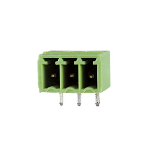 3 Position PCB Terminal Block Header, 3.81mm pitch, Horizontal, Green Housing, For Use With 3.81mm High Density Pluggable Terminal Blocks