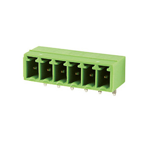 6 Position PCB Terminal Block Header, 3.81mm pitch, Horizontal, Green Housing, For Use With 3.81mm High Density Pluggable Terminal Blocks