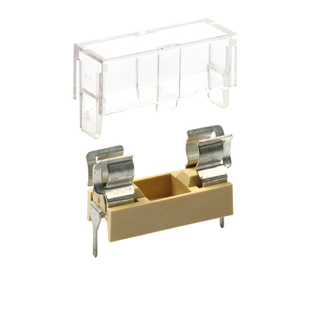 20mm PCB Fuse Holder For Use With A 5x20mm Glass Fuse, Tan, PTF-15B