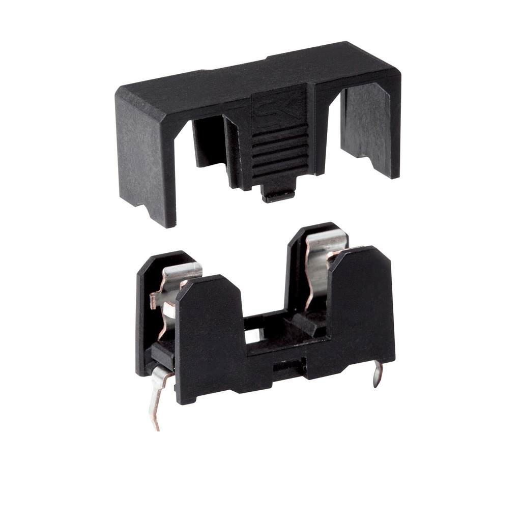 20mm PCB Fuse Holder For Reflow Or Wave Solder, 245 Degree C, Accepts 5x20mm Glass Fuse PCB Fuse Holder, PTF-18THR