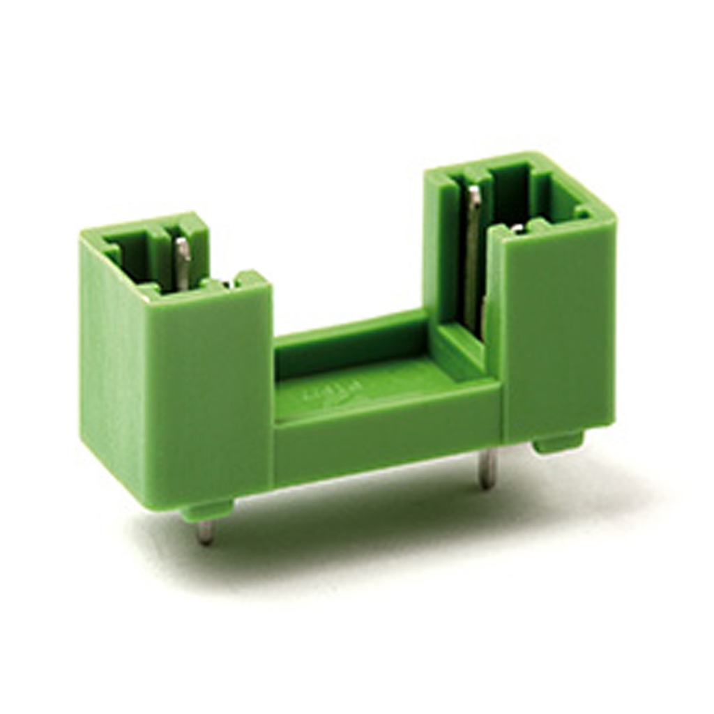 PCB Fuse Holder | 5x20mm Glass Fuse | 1-Pole | 250V AC, 20A | 15mm Pitch | Green | Through-Hole PCB Mount | ShockSafe PC1 | ASI PTF-76