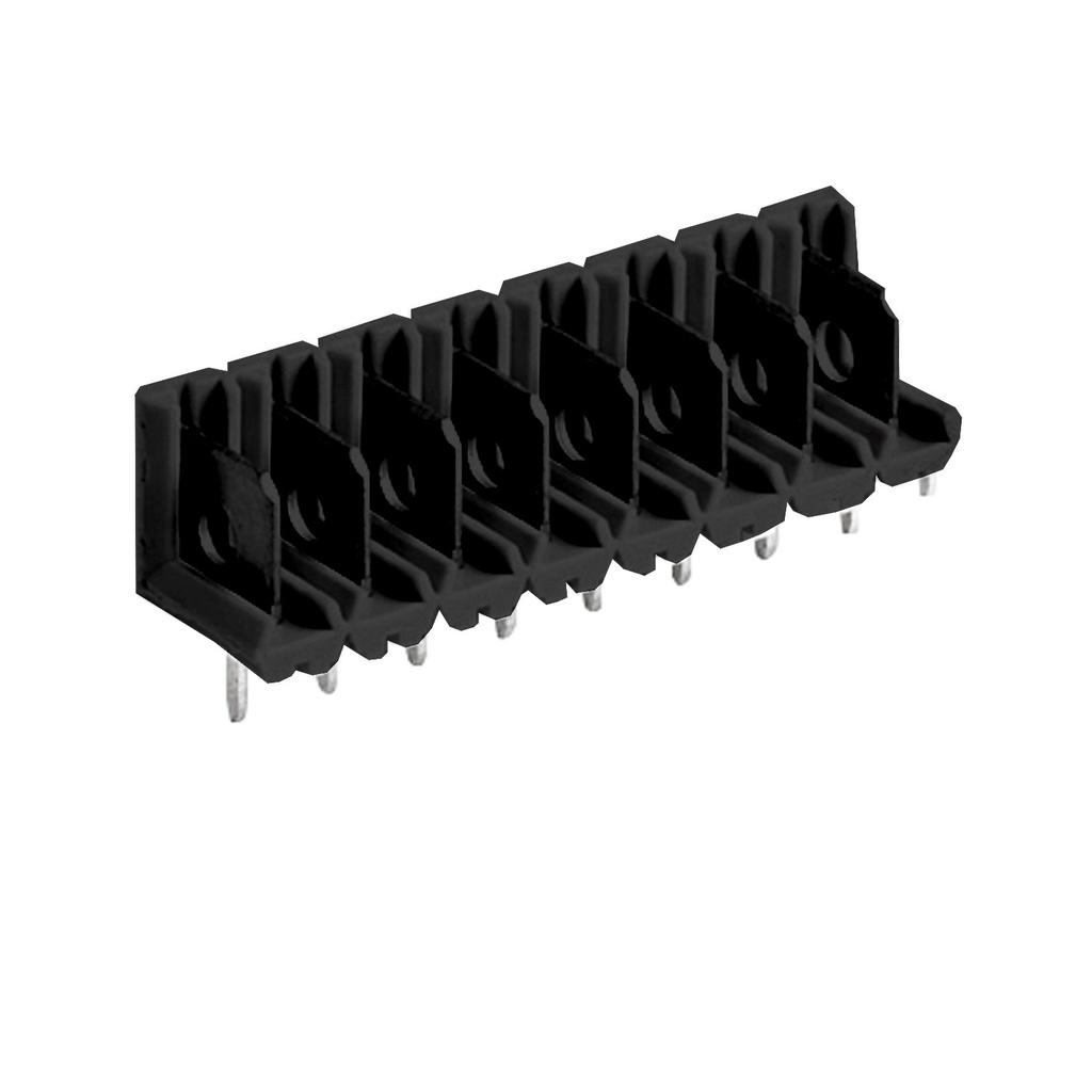 6 Position | Blade PCB Terminal Block Header | 5mm Spacing | Black