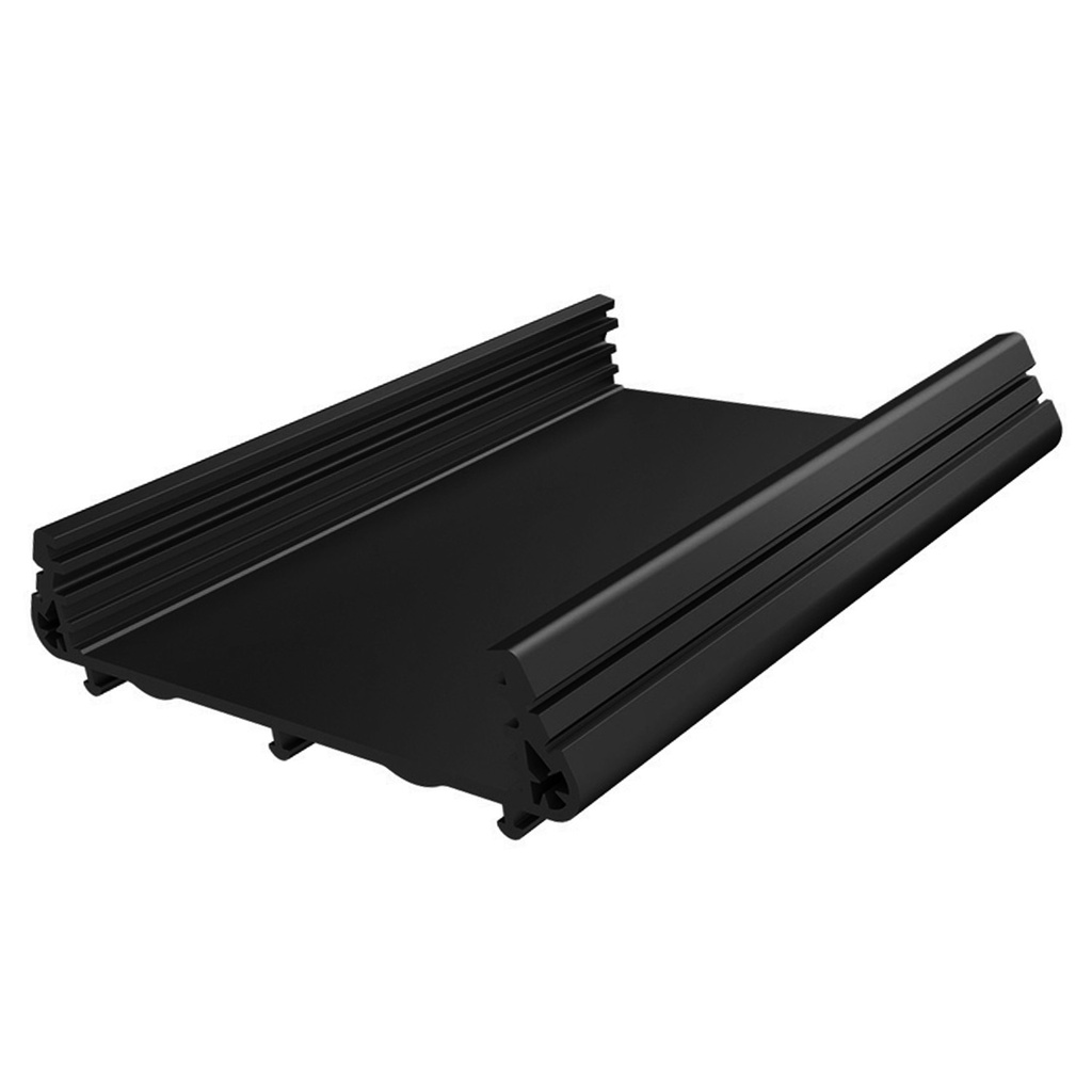 ASI 20360 PCB 72mm Tray for DIN Rail, Black, 72mm wide x 1000mm length, PVC Material, UL94, Temp Range: 0-80° C