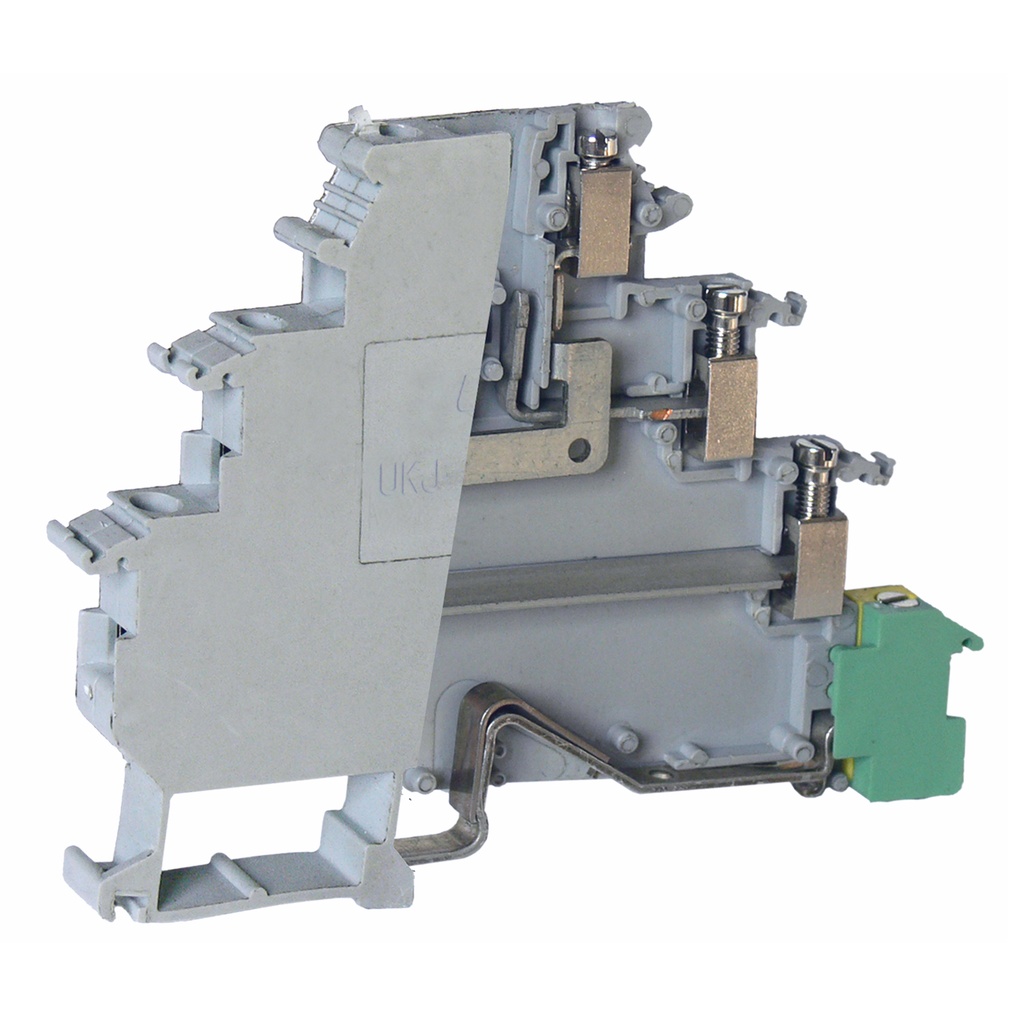 4-Level Sensor/Actuator Terminal Block | 1 Ground, 2 Common, 1 Disconnect | 24–12 AWG | DIN Rail Mount | UKJ-VIOK1.5-D/TG/D/JD