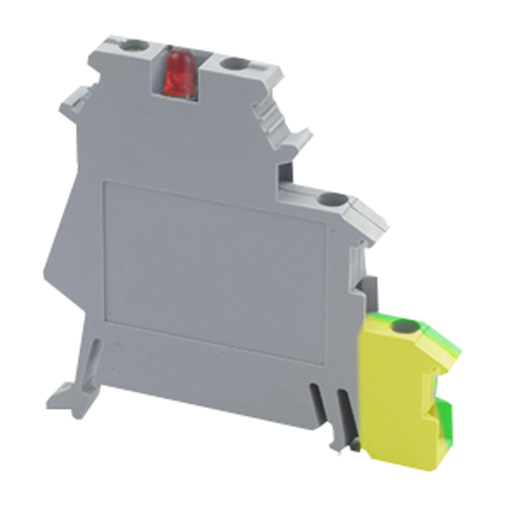 3 Level DIN rail Mount Terminal Block with Feedthrough, Power, and Ground, 24-14 AWG, ASI011179