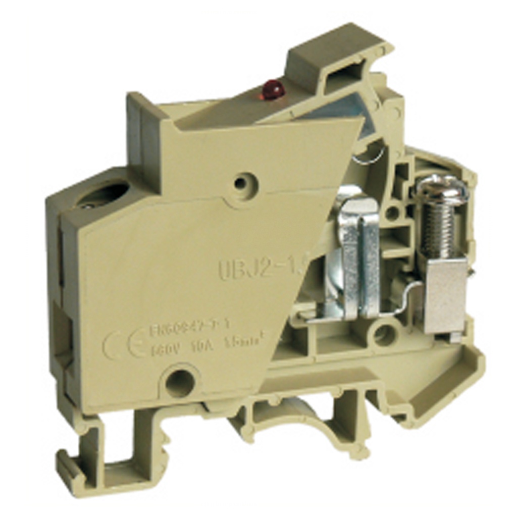 Fuse Terminal Block, 10 Amp, 250 Vdc, 20-12 AWG, Use 6x25 mm Fuse