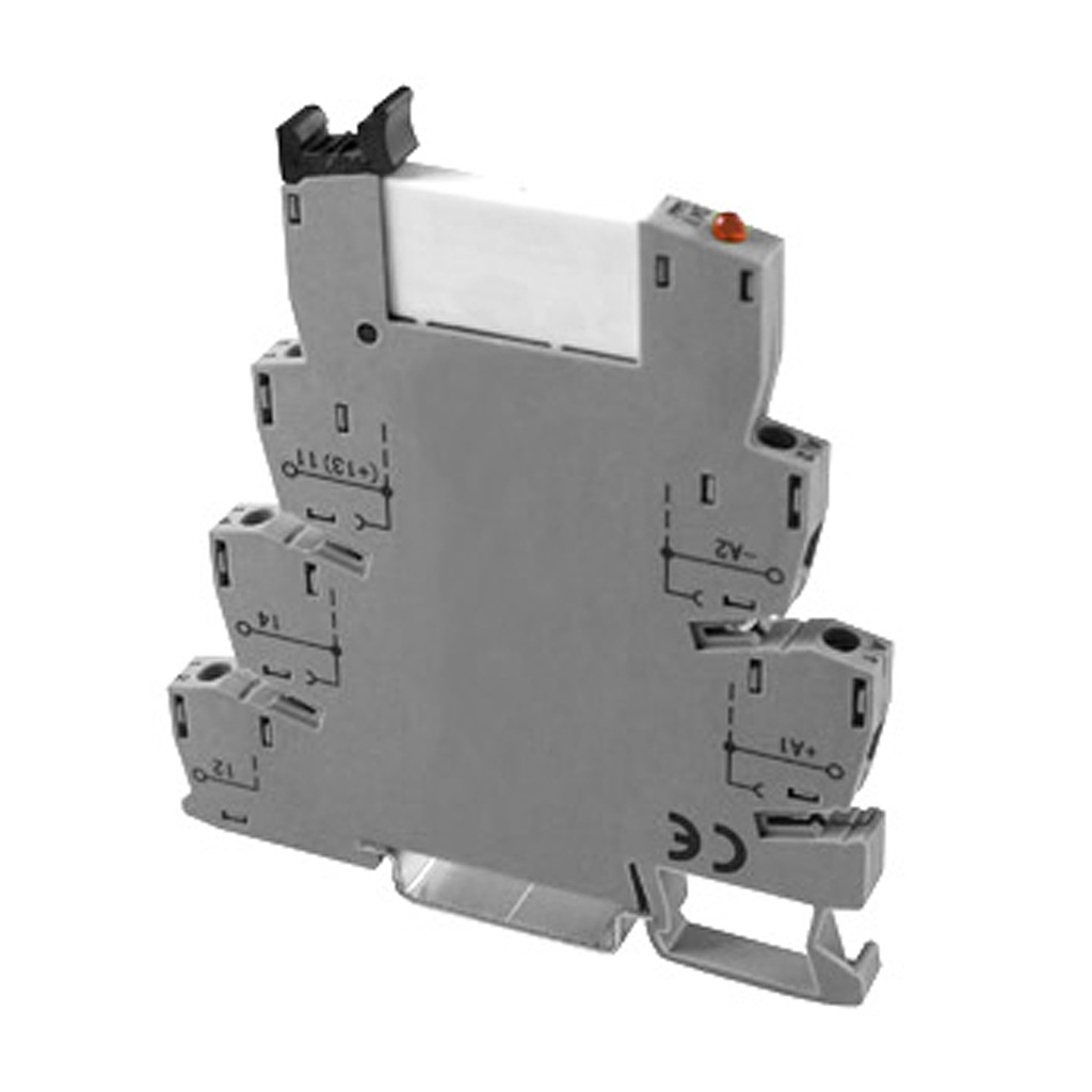 Terminal Block Interface Relay Module | 48V DC Coil | 6A 250V AC/30V DC | Pluggable DIN Rail Mount Relay | LED Indicator | UL Listed | ASI328004