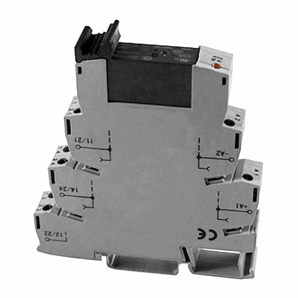 Terminal Block Relay, 48V Relay DIN Rail Mount, DPDT DIN Rail Relay, Coil 48Vdc, Contacts 8A 250Vac, ASI328014