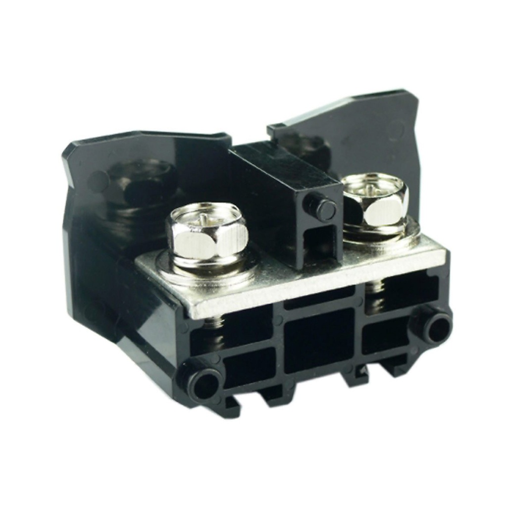 Ring Terminal, NEMA Style DIN Rail Terminal Block For Ring Lugs, M8 Screw, Black, 130A, 600V
