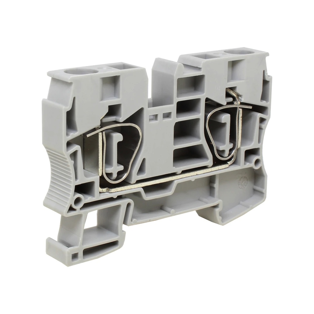 DIN Rail Terminal Block with Spring Clamp Terminations, 2 Wire, 16-6 AWG, 65A, 300V, UL