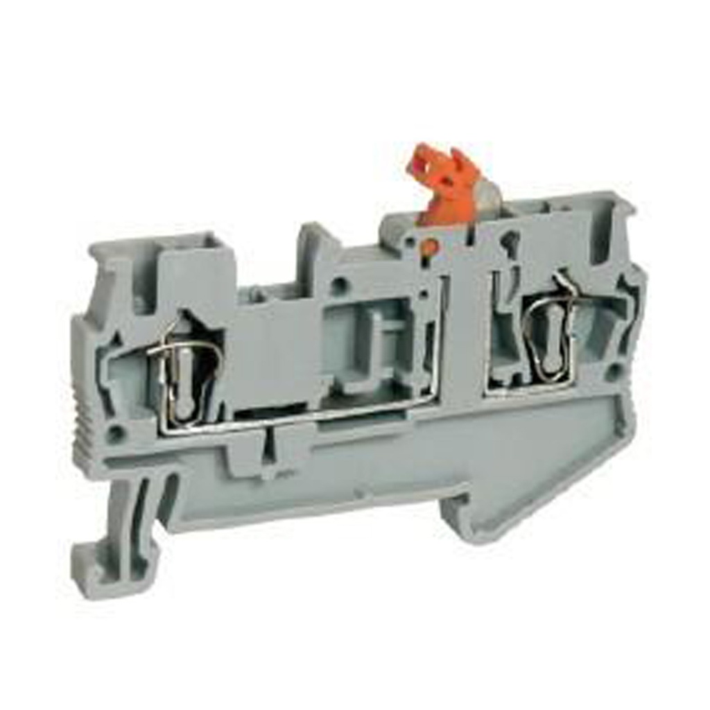 Knife Disconnect Spring Terminal Block, DIN Rail Mount Screwless Knife Disconnect Terminal Block, 2 Wire, 24-12 AWG, ASI421035