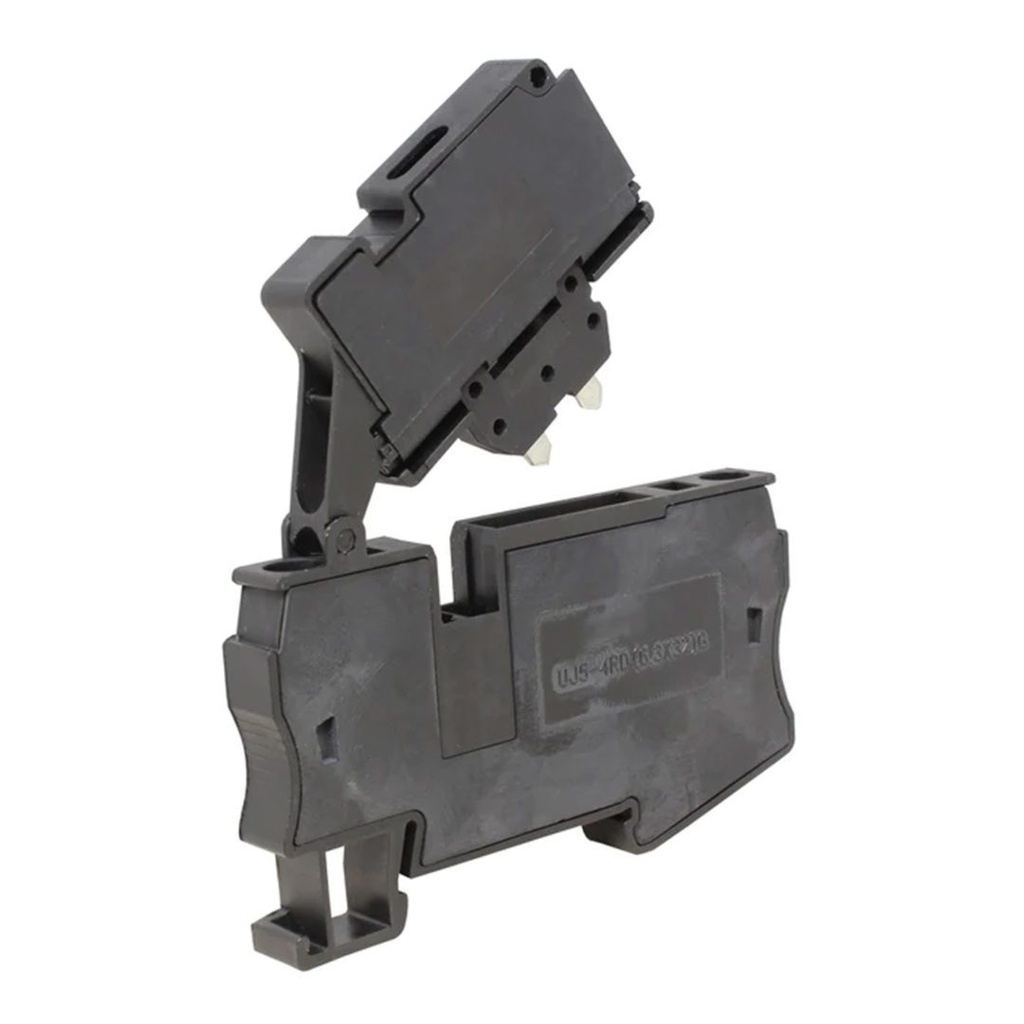 Fuse Terminal Block, DIN Rail Mount, Spring Terminal Connections, 1/4 X 1 1/4 Glass Fuse, 6.3 X 32mm Fuse Terminal Block