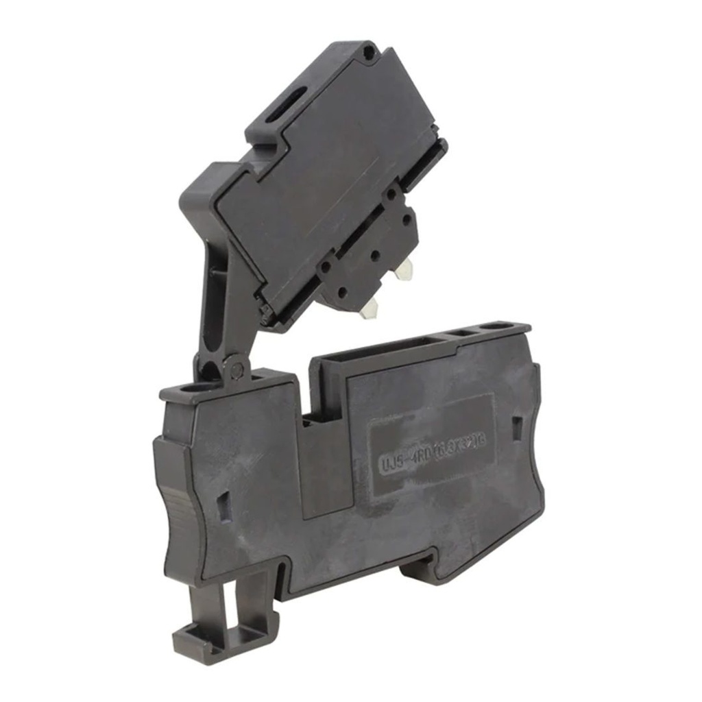 Fuse Terminal Block, DIN Rail Mount, Spring Terminal Connections, 1/4 X 1 1/4 Glass Fuse,With 250V Indication, ASI421045