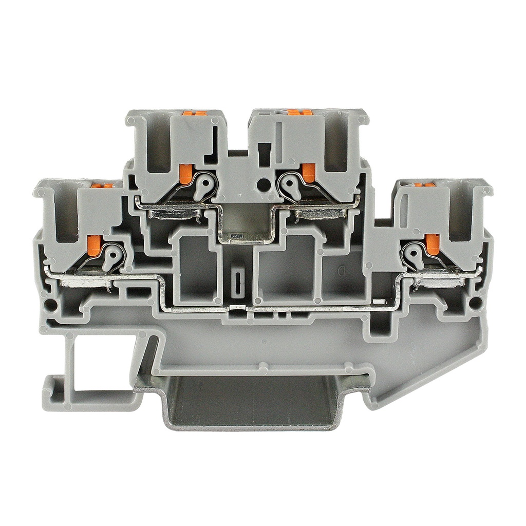 2 Level Push-In Terminal Block, DIN Rail Mount, UL Rated 26-12 AWG, 20A, 600V, ASI421467