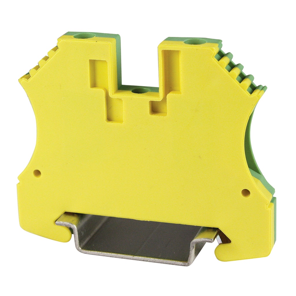 Ground Terminal Block, DIN Rail Mount, 2 Wire Ground Terminal, 5mm, Compare To WPE2.5, 1492JG3, 22-10AWG