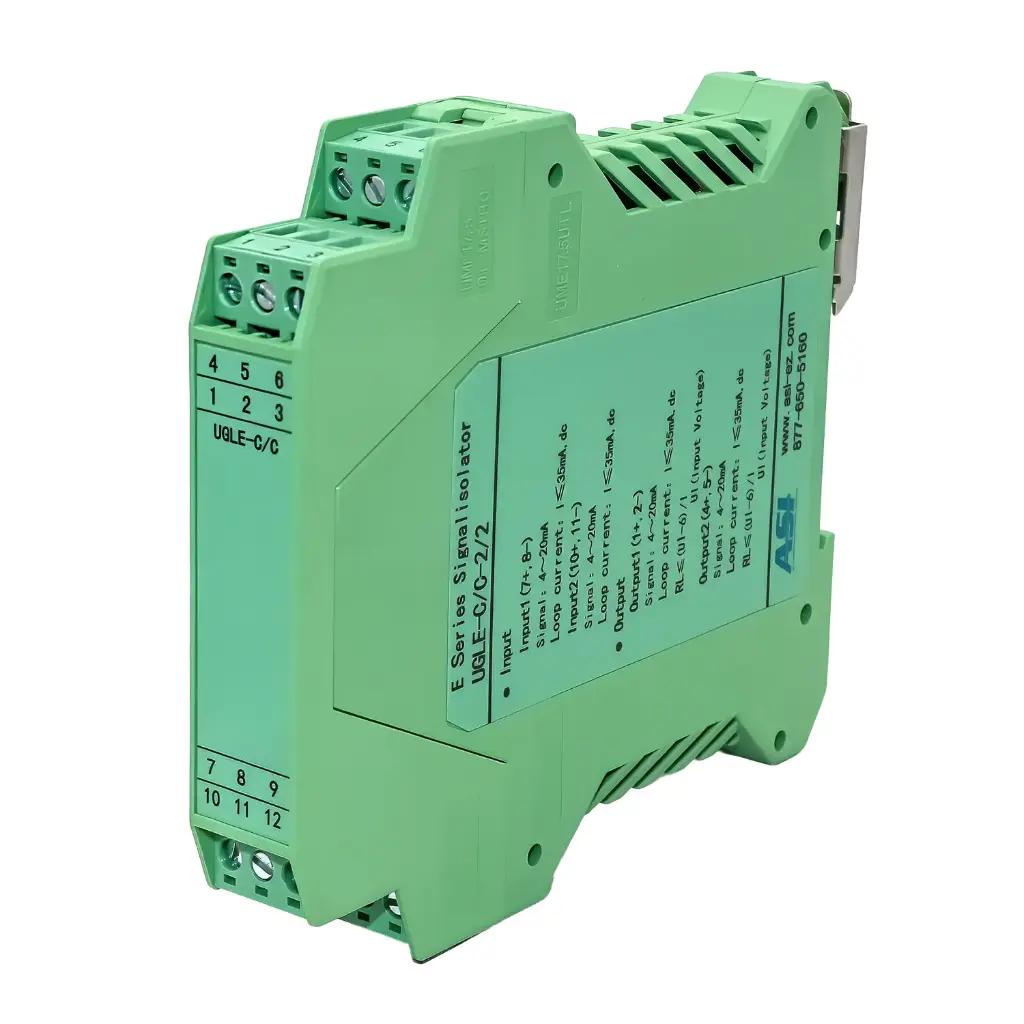 4-20mA Signal Isolator | 2-Channel, 2-Way Isolation | High Accuracy & Fast Response | DIN Rail Mount | ASI451130