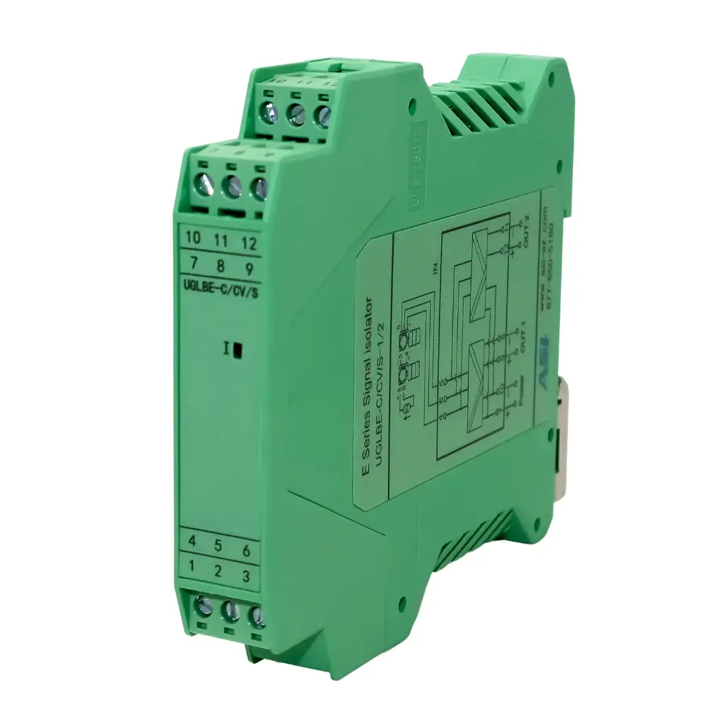 ASI451145 | 4-20mA Signal Splitter | 1 Input (2 or 3-Wire), 2 Isolated Outputs | 24V DC | DIN Rail Mount