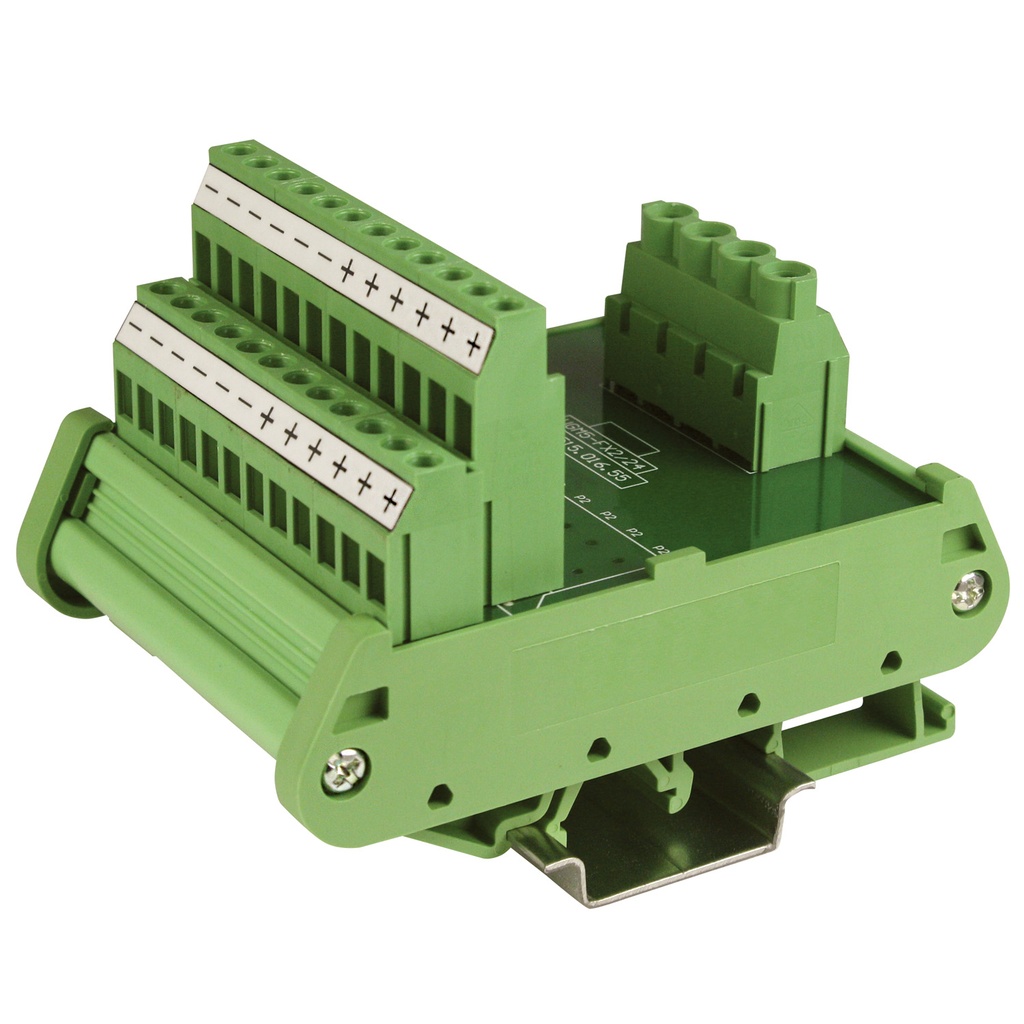 DIN Rail Power Distribution Module | 2 Inputs | 12 Outputs | 250VAC/DC | 30A Max | Alternative to Phoenix Contact 2315269 | ASI471078