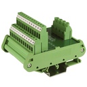 DIN Rail Power Distribution Terminal Block Module, 2 Inputs And 12 Outputs, Rated 16A Per Circuit