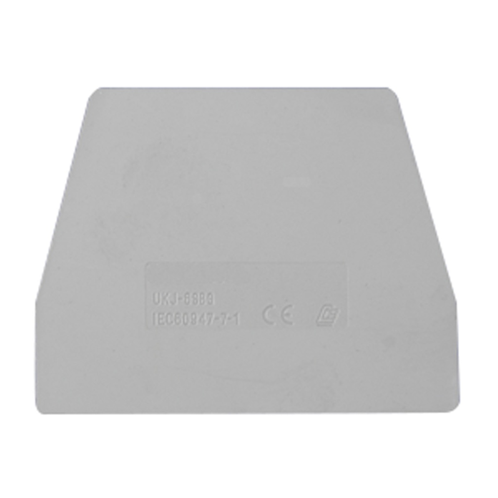 DIN Rail Mounted Terminal Block End Cover, used with sliding link terminal block, ASIURTKSBEN