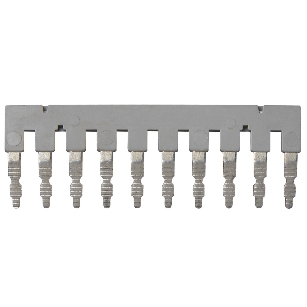 10 Position | Grey Internal Bridge Jumper | Push-In Fully Insulated | 8mm Spacing | UEB 10-10 External Jumper for UKJ-10N