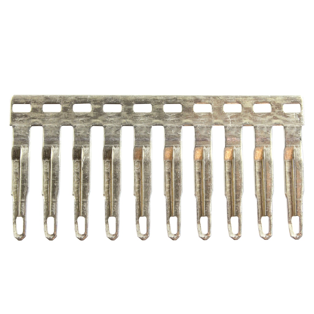 10 Position | Internal Bridge Jumper | Push-In Non-Insulated | 5mm Spacing | UEB 10-5 External Jumper for UK1.5, UK2.5, UK3