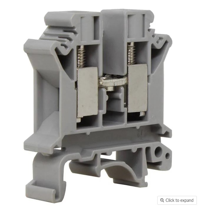 Feed Through Terminal Block | 65A 600V | 24-6 AWG |  DIN Rail Mount | Screw Terminal | 10.2mm Wide | UL Recognized | ASI UKJ10N
