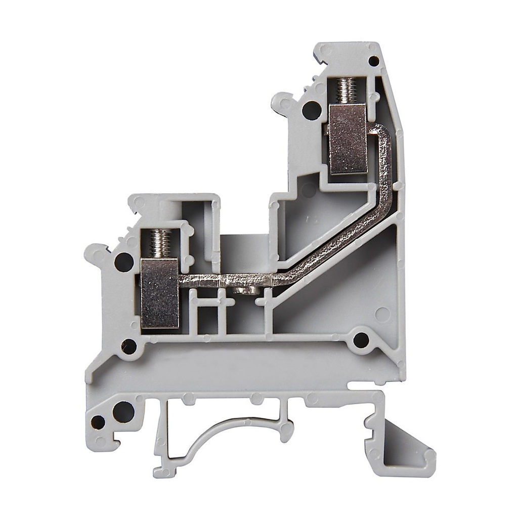 2 Wire Screw Terminal Block With Both Connections On the Same Side, DIN Rail Mount