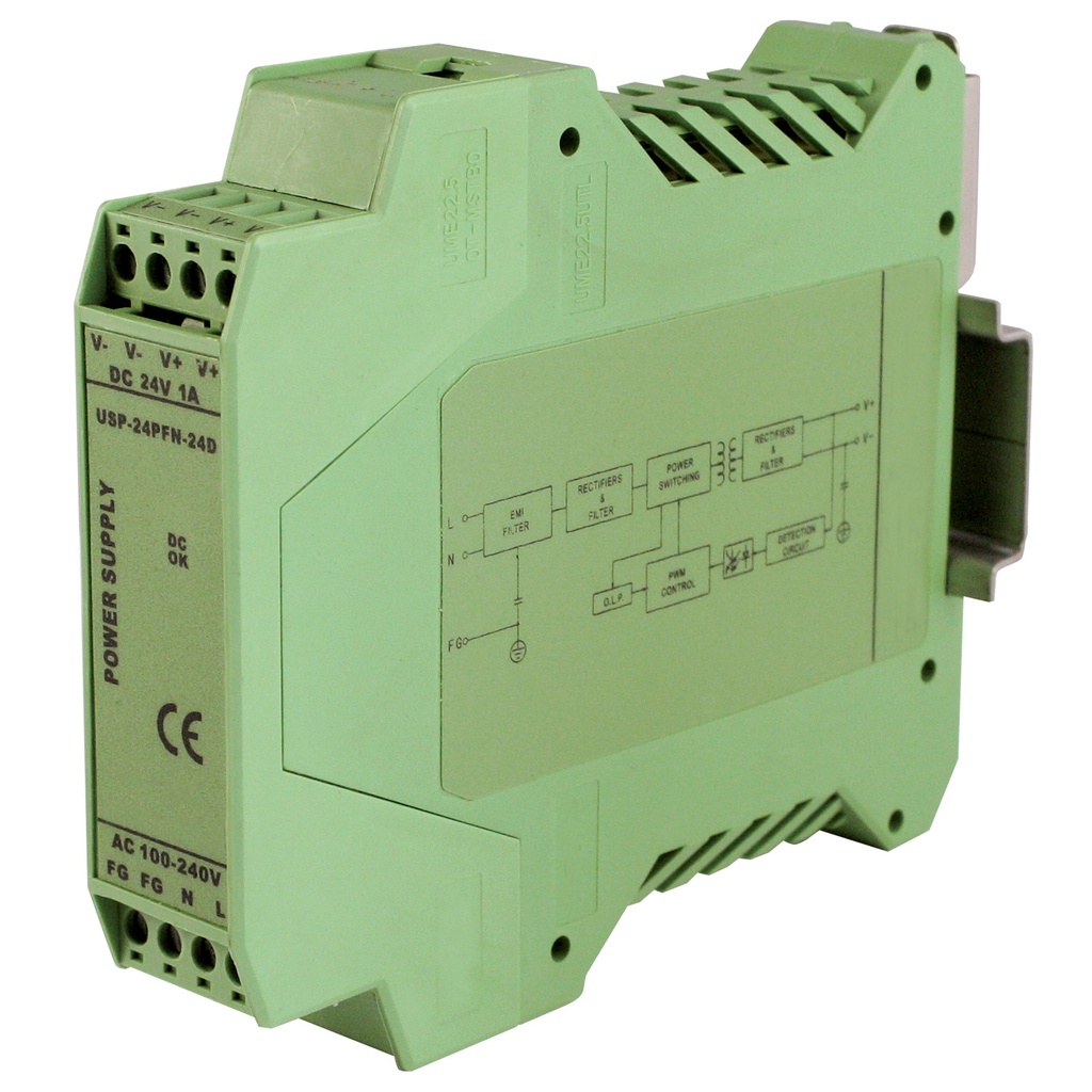 24V DC 1A DIN Rail Power Supply | 90–264V AC Input | Compact Industrial Power | ASI462103
