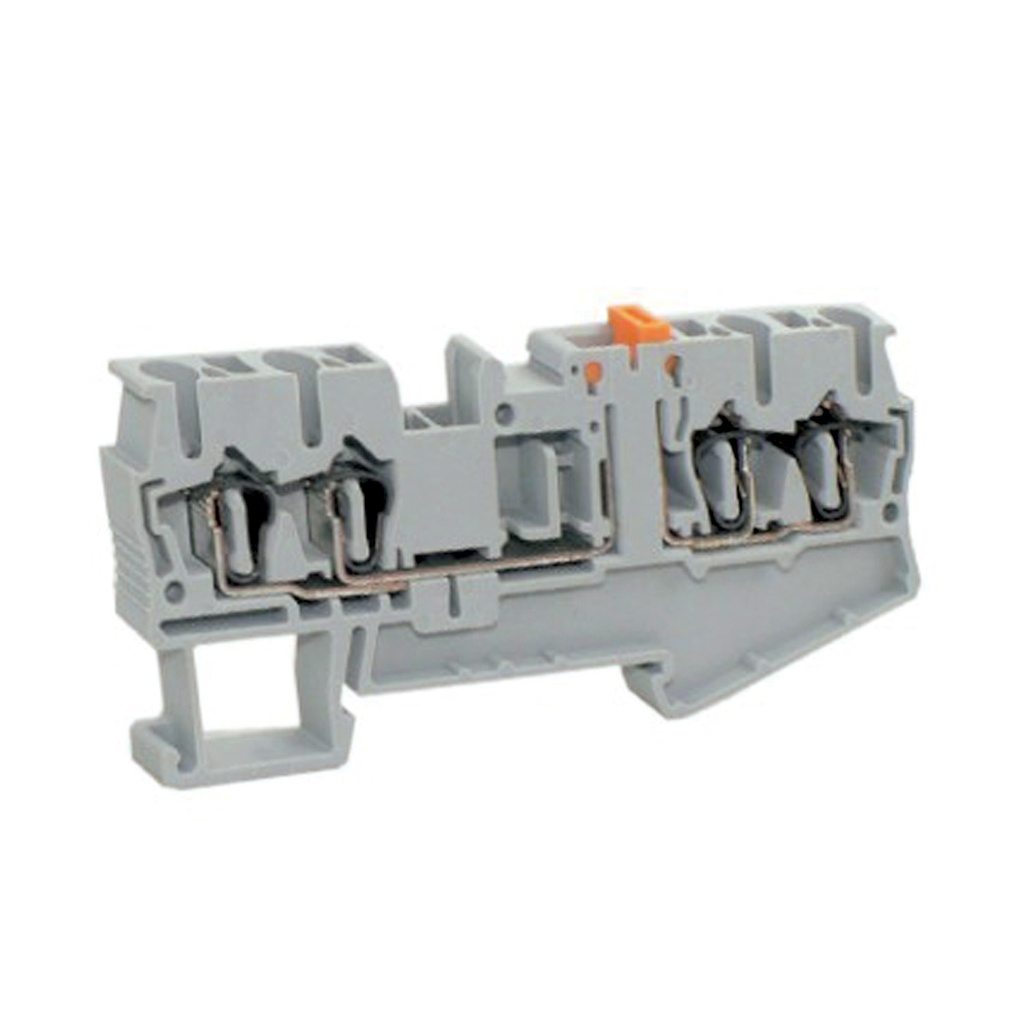 Knife Disconnect Spring Terminal Block, DIN Rail Mount, 4 Wire, 24-12 AWG
