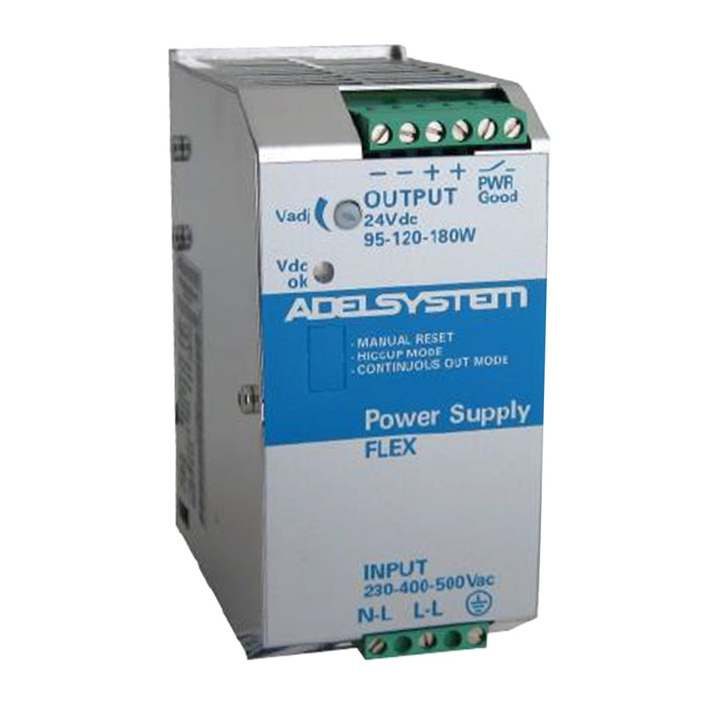 24V DC Power Supply, 7.5 Amp, 230-500V AC Input, Single or Three Phase, DIN Rail Mounted