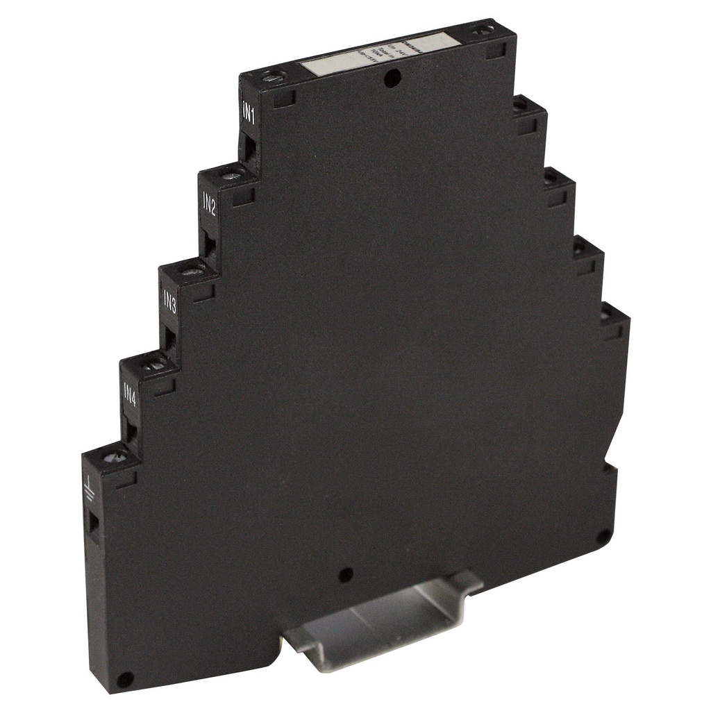 ASI DM24-S4 DIN Rail Mount MODBUS Surge Protector for Measuring & Control Devices | 4-Single Wire Line | 3-Stage Protection Circuit | 5kA SCCR | 24V DC | 7.0mm Width | UL 497B Compliant