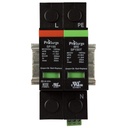 2 pole, including base and pluggable MOV and GDT surge protector modules, visual indication, DIN rail mount, UL1449, 120 V AC