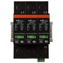 3 Phase Surge Protector, 480/277V AC, DIN Rail Mount, For Use In 3 Phase Wye 3 Wire and Ground Circuit, UL1449
