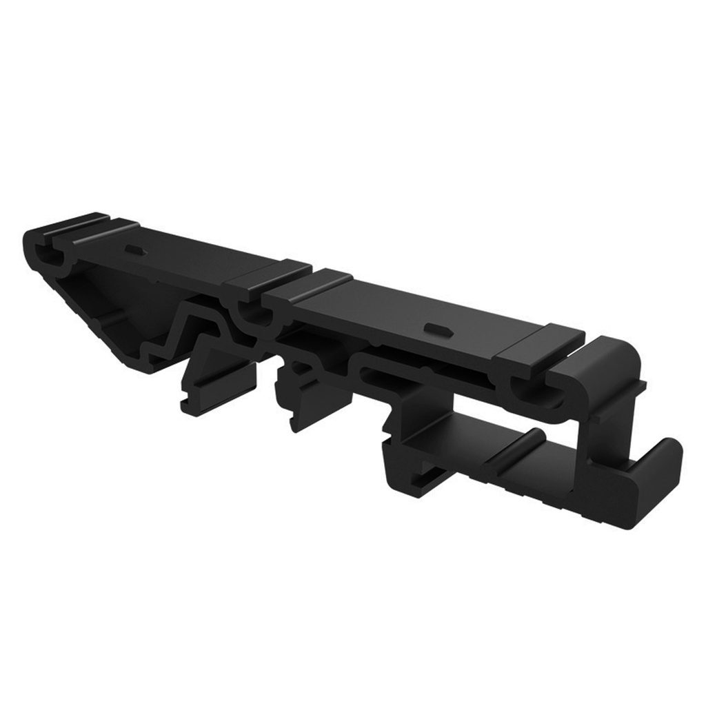 DIN Rail Mounting Foot , ET107 107mm wide, PVC Material, UL94 V0, Temp Range 0-80° C