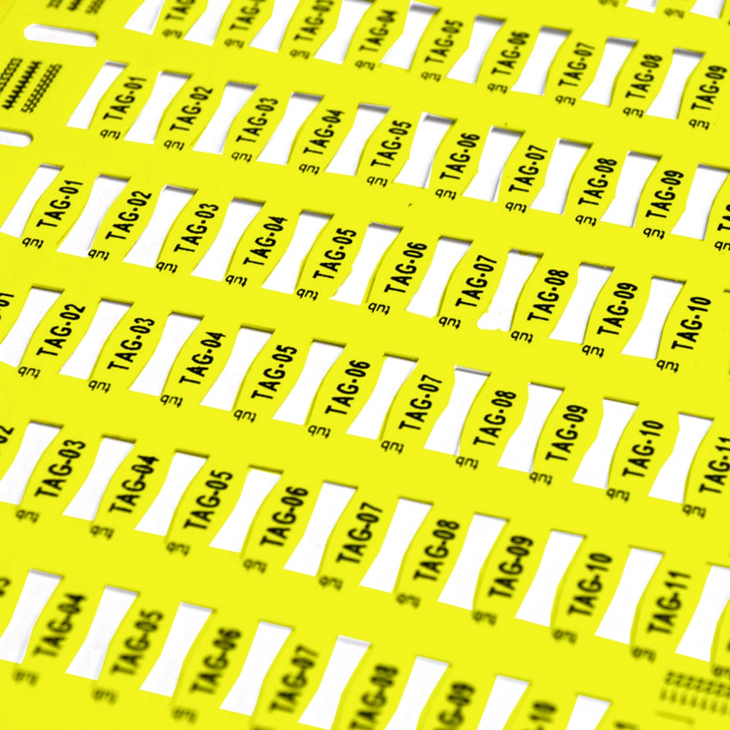Cable Tags Push-in Markers Precut, 4x20mm Yellow, Roll of 10,200 Tags