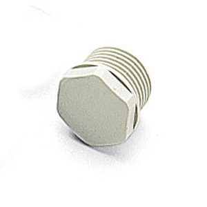 PG16 Threaded Blind Entry Bushing, Light Gray