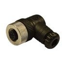 M12 Connector, A-Coded, 12 Pole, 30V, 1.5 Amp Right Angled Female Connector, PA66 UL94-V2 Housing, PG9 Cable Gland