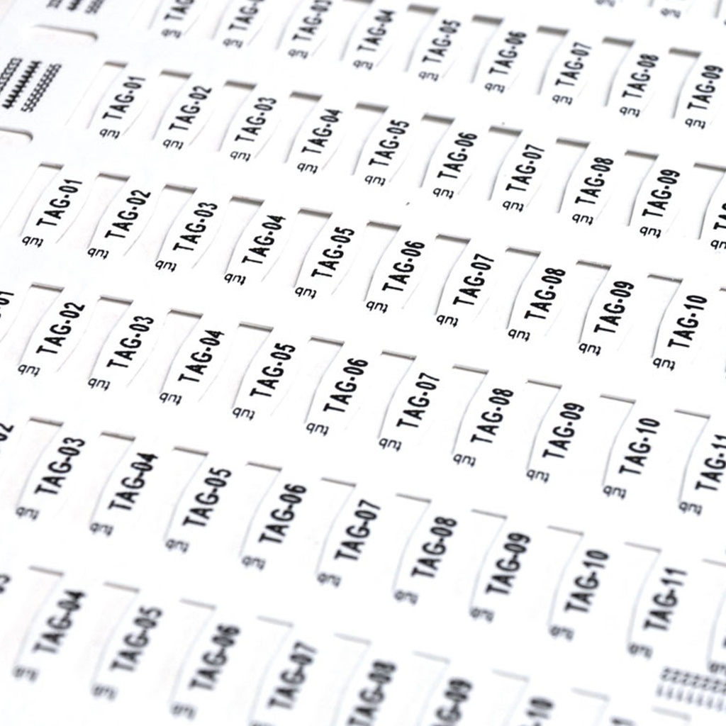 Cable Tags Push-in Markers Precut, 4x10mm White, Roll of 16,356 Tags