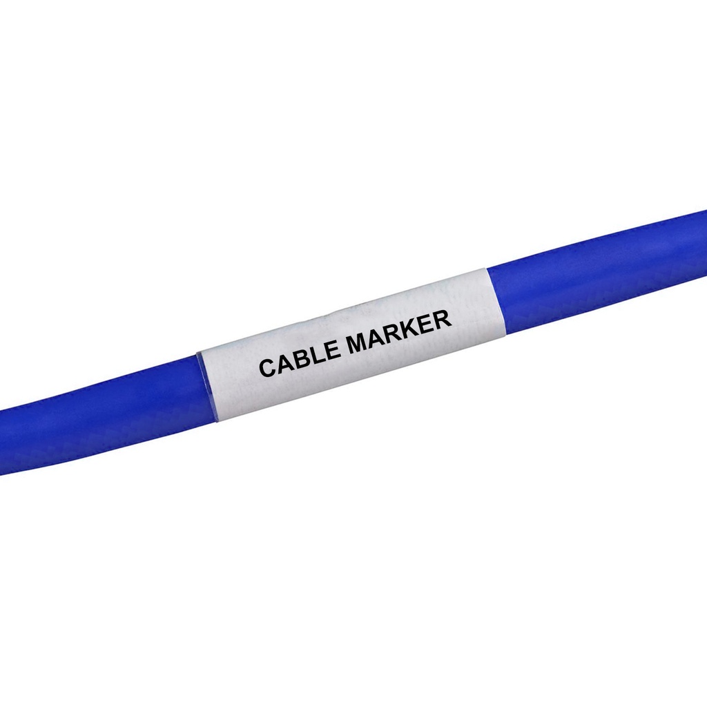 Wraparound Cable Marker, 12-20mm wrapping diameter, 25x23mm printing area, 100mm length, white
