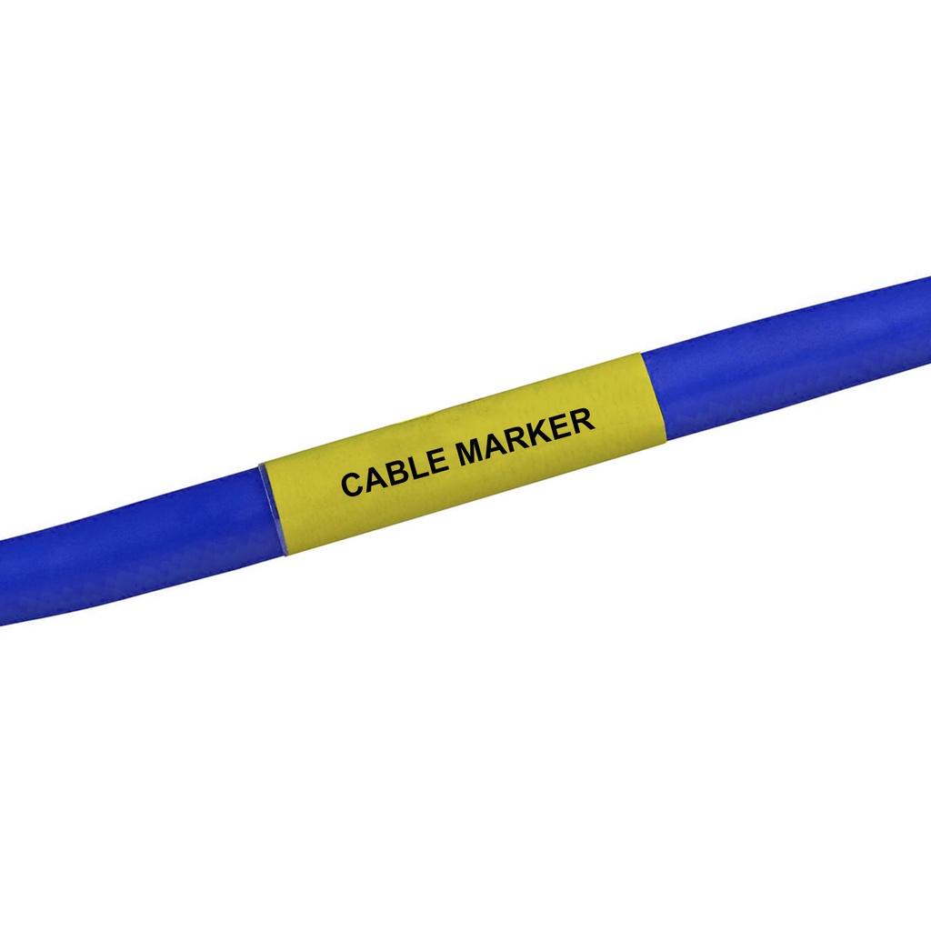 Wraparound Cable Markers, 14mm Max. Wrapping Diameter, 25X15mm Yellow