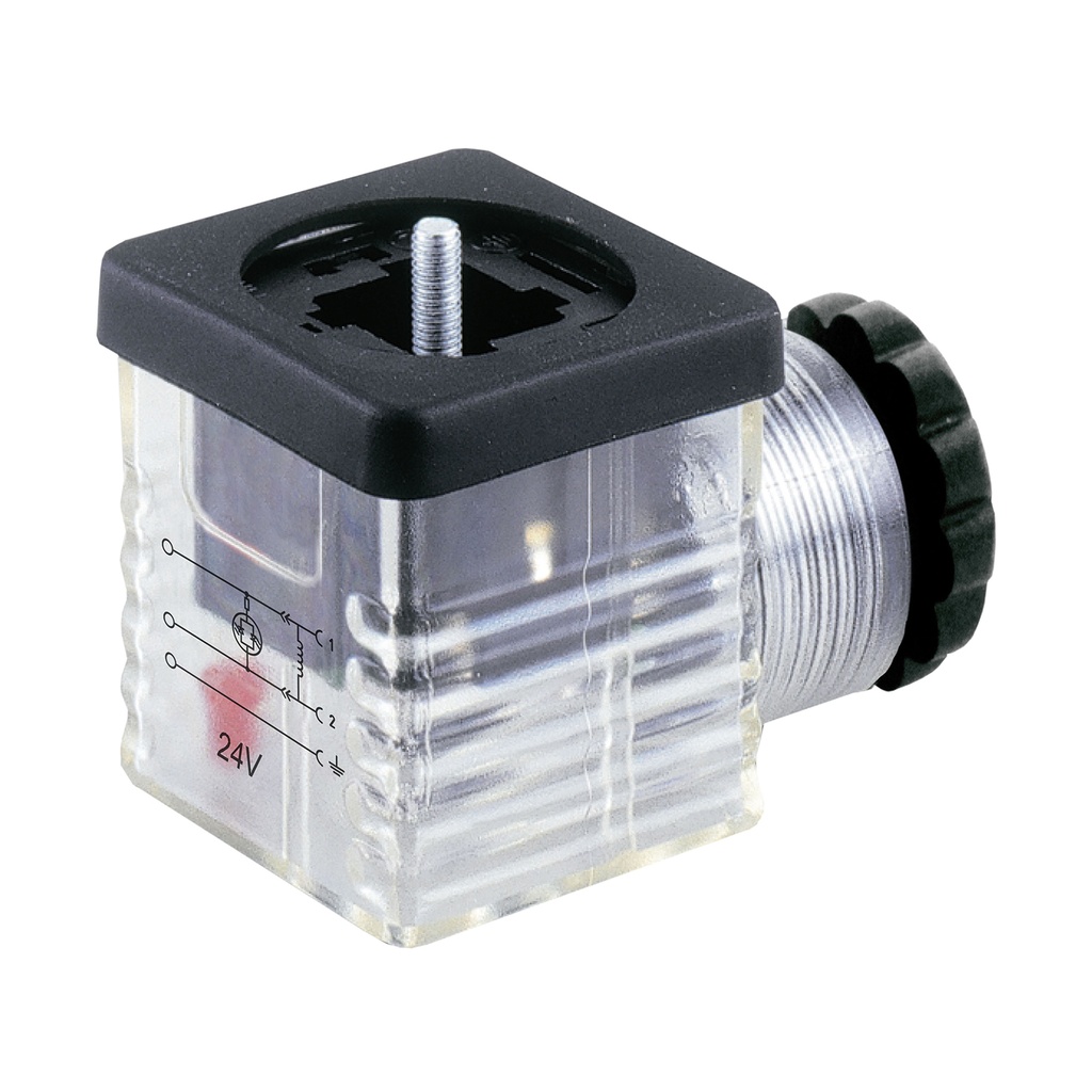 Field Wireable DIN 43650-A, 2 Poles, PG9/11 Cable Gland, 24V AC/DC