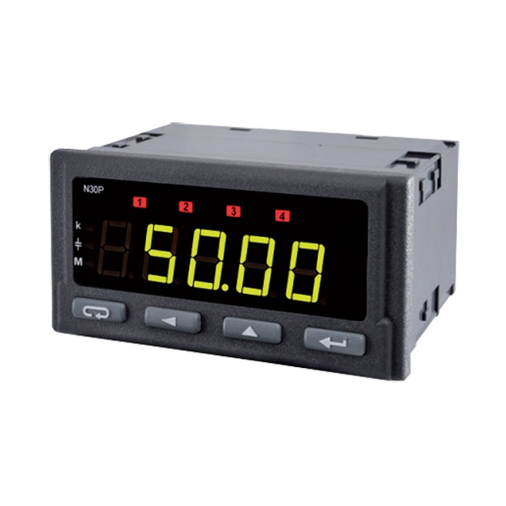 Digital Panel Meter, Ammeter or Voltmeter, Programmable, Analog, 2 Relay Outputs
