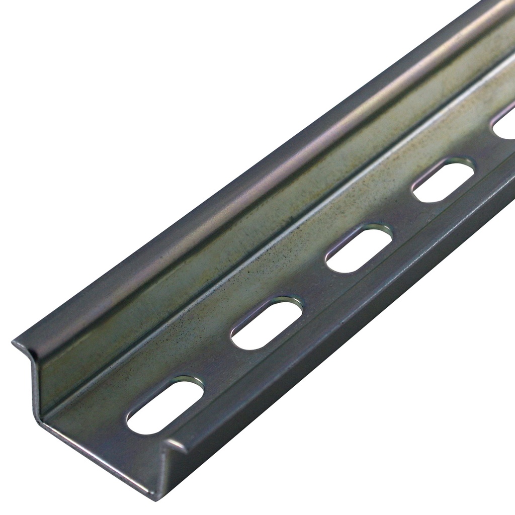 PR006 35 mm x 15 mm Slotted DIN Rail | Precut Length: 1000 mm (39.4") | TH35-15 Steel Rail | Closed Ends |RoHS Compliant | Pack of 10 Units
