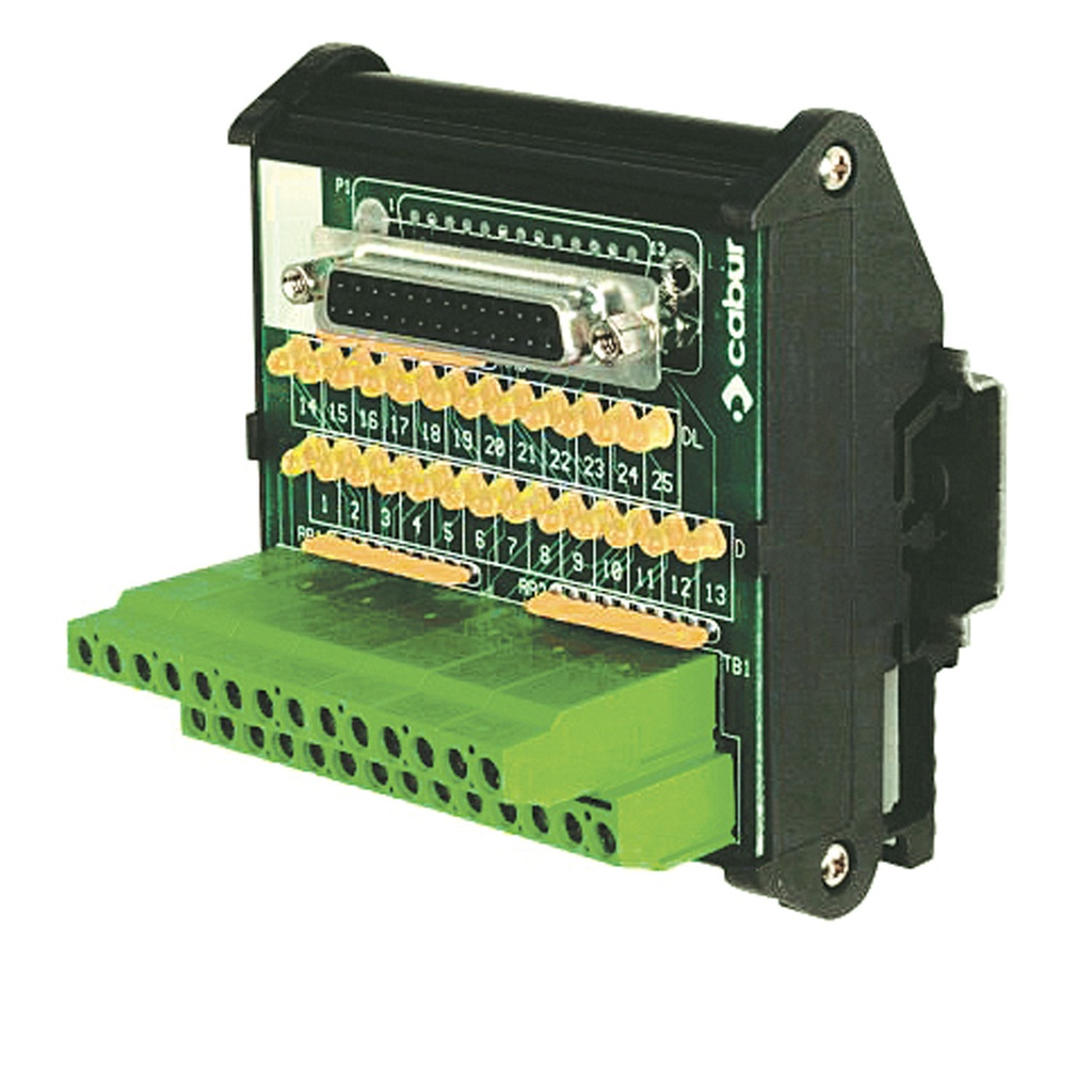 Breakout Board With Led Indication, 25-Pin D-Sub, Female
